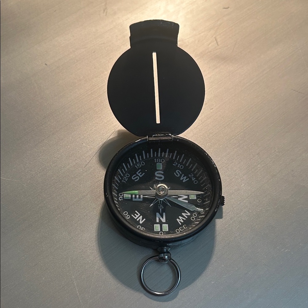 Vintage Japanese Folding Pocket Compass w/ Needle Lift